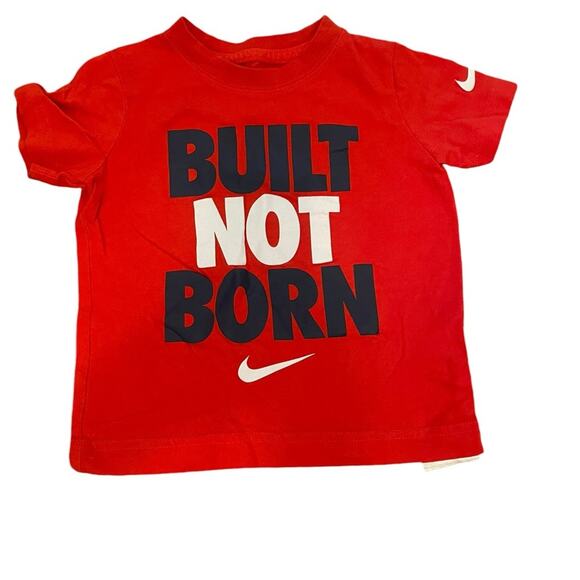 NIKE boys BUILT NOT BORN DRI - FIT COTTON TSHIRT size 2T - Picture 1 of 3